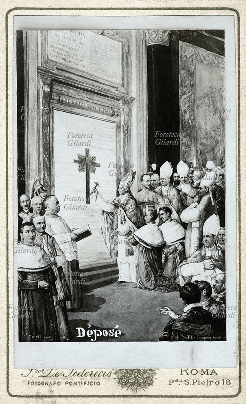 VATICANO 1900 Papa Leone XIII alla cerimonia di apertura della Porta Santa di San Pietro, inaugura ufficialmente l\