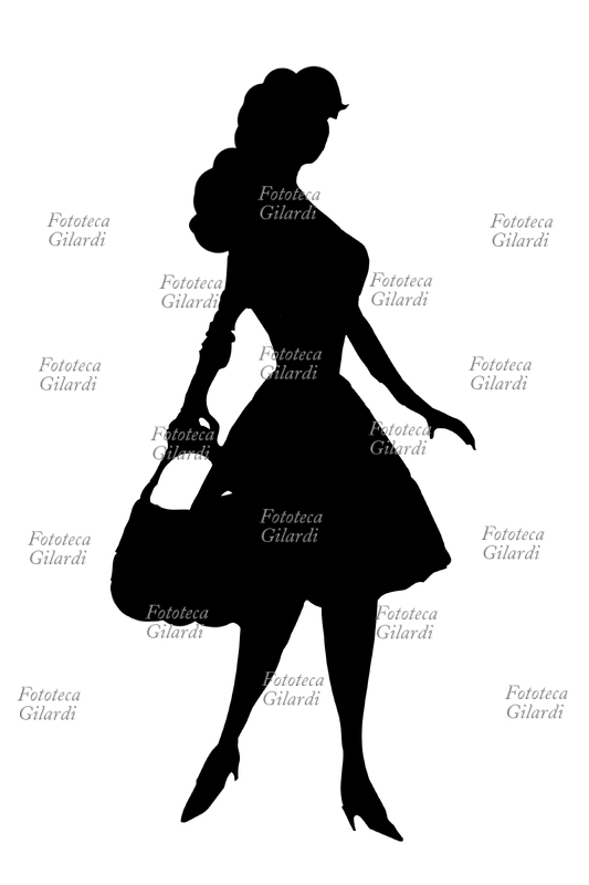 MODA Silhouette donna, figurino moda femminile 1950