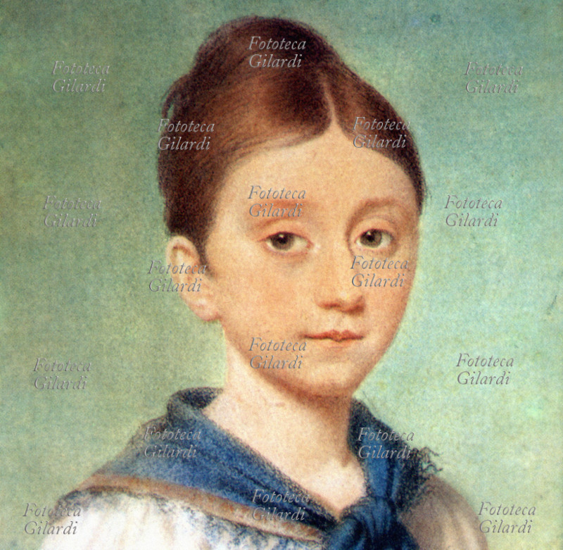 Giulia Claudia MANZONI (23 dicembre 1808 - 20 settembre 1834) ritratta da bambina; figlia primogenita di Alessandro e della sua prima moglie Enrichetta Blondel, prese il nome della nonna paterna Giulia Beccaria. Nel 1831 sposerà Massimo d\