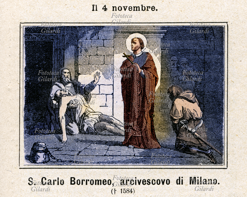 San CARLO BORROMEO (2 ottobre 1538 - 3 novembre 1584), arcivescovo cattolico e cardinale italiano, uno dei principali fautori della Controriforma cattolico-romana nel XVI secolo; sua fra le altre la proposta, accettata dal Concilio di Trento, dell\