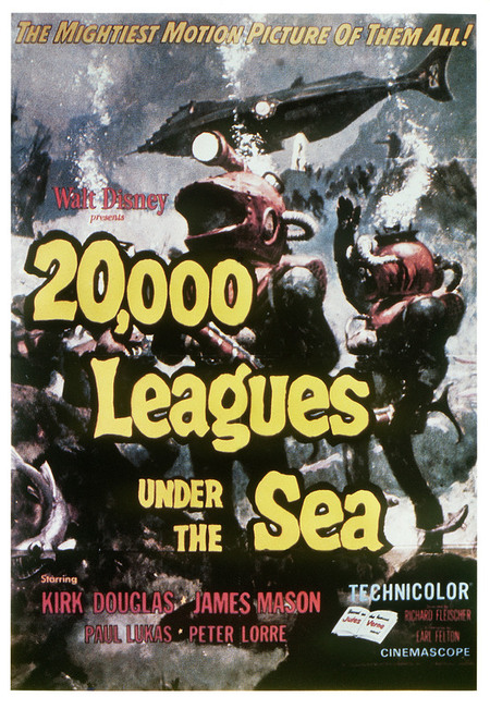 MANIFESTO DEL FILM VENTIMILA LEGHE SOTTO I MARI 1954
