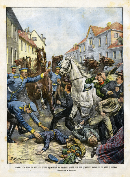 CAVALLI IN FUGA DOMENICA DEL CORRIERE 1903
