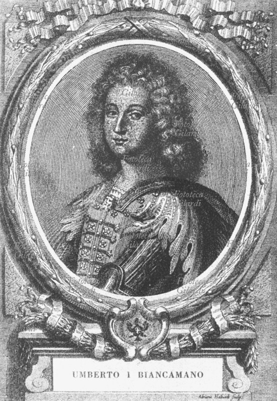 SAVOIA ritratto di Umberto Biancamano (980-1047/48) capostipite della dinastia dei Savoia; fedele vassallo di Rodolfo III di Borgogna e di Corrado II in Salico; conte d\