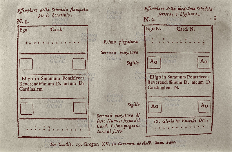 VATICANO Pagina da Manuale per il funzionamento del Conclave. N. 1. \