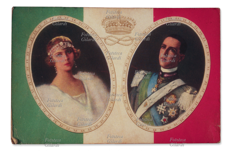 UMBERTO DI SAVOIA con la futura moglie Principessa Maria Josè, in una cartolina postale stampata in occasione del loro matrimonio, celebrato l\
