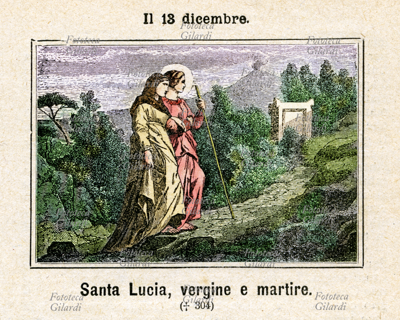 Santa LUCIA (283 - 13 dicembre 304), martire cristiana, invocata come protettrice della vista a causa del nome che evoca la luce, degli occhi e dell\