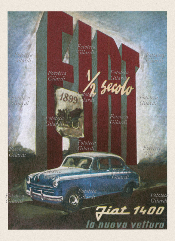 AUTOMOBILI Fiat 1400, vettura prodotta dalla Fiat (Fabbrica Italiana Automobili Torino) nel primo decennio del dopoguerra, presentata al Salone dell\