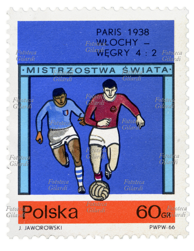 CALCIO Francobollo della serie "Mondiali di calcio, Wembley, Inghilterra" emessa dalle poste polacche in occasione del campionato mondiale disputato dall\
