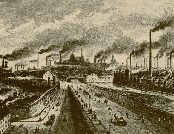 VEDUTE DI SHEFFIELD CON CIMINIERE 1884 VEDUTE DI SHEFFIELD CON CIMINIERE 1884