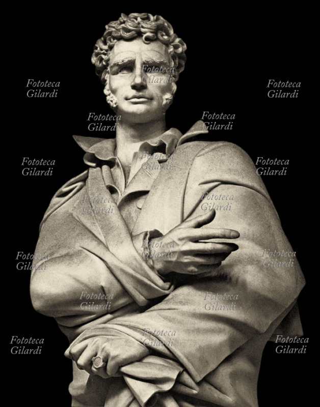 Ugo FOSCOLO (1778-1827) famous Italian poet; one of the leading literary figures of Neoclassicism and Pre - Romanticism. Statue depicting the poet by the sculptor Antonio Berti, executed in 1938