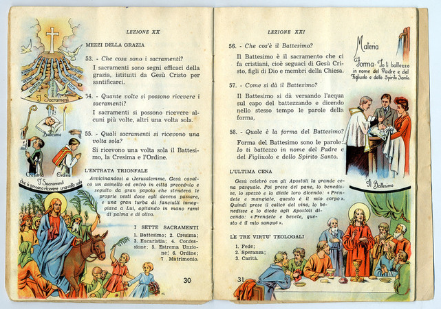 PAGINA ILLUSTRATA DA LIBRETTO DI CATECHISMO 1951