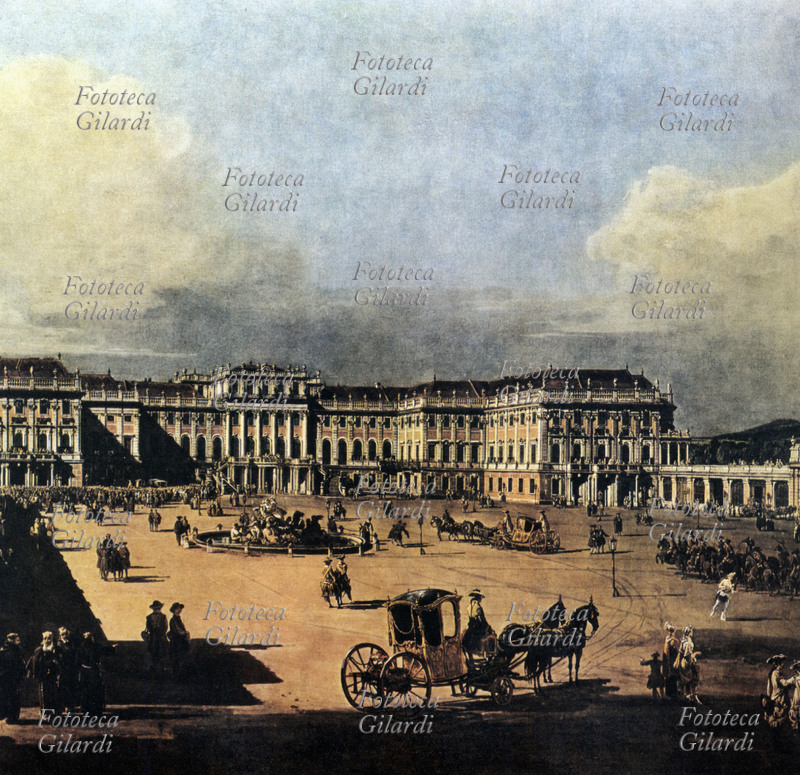 VIENNA Veduta del Palazzo di Schonbrunn, la corte d\