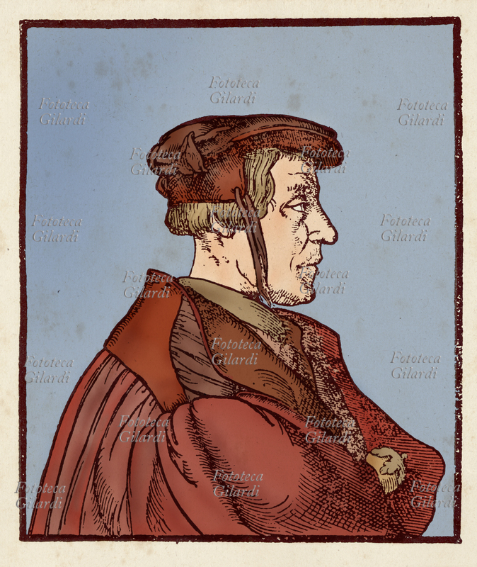 OCCULTISMO ritratto di Heinrich Cornelius Agrippa di Nettesheim (1486 - 1535) alchimista, astrologo, esoterista e filosofo tedesco