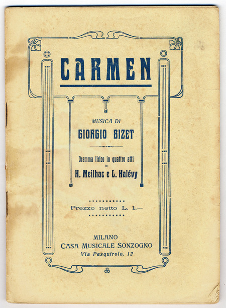 BIZET COPERTINA LIBRETTO CARMEN BIZET COPERTINA LIBRETTO CARMEN
