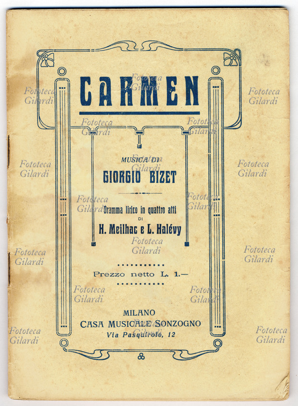 Georges BIZET (1838-1875) Copertina del libretto dell\