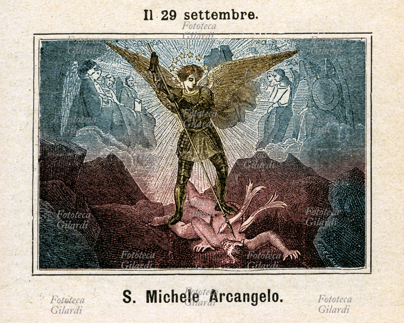 SAN MICHELE ARCANGELO, comandante delle milizie celesti, vincitore di Satana. Più volte citato nel Vecchio e nel Nuovo Testamento, secondo la liturgia cristiana è l\