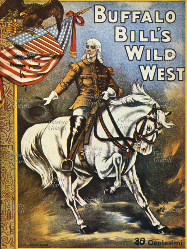 BUFFALO BILL (1846-1911). Copertina di una rivista illustrata dedicata alle imprese del colonnello W.F. Cody, in arte Buffalo Bill.