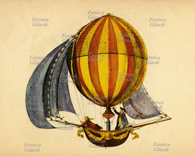 AVIAZIONE Pallone aereostatico disegnato dai fratelli Montgolfier nel 1785