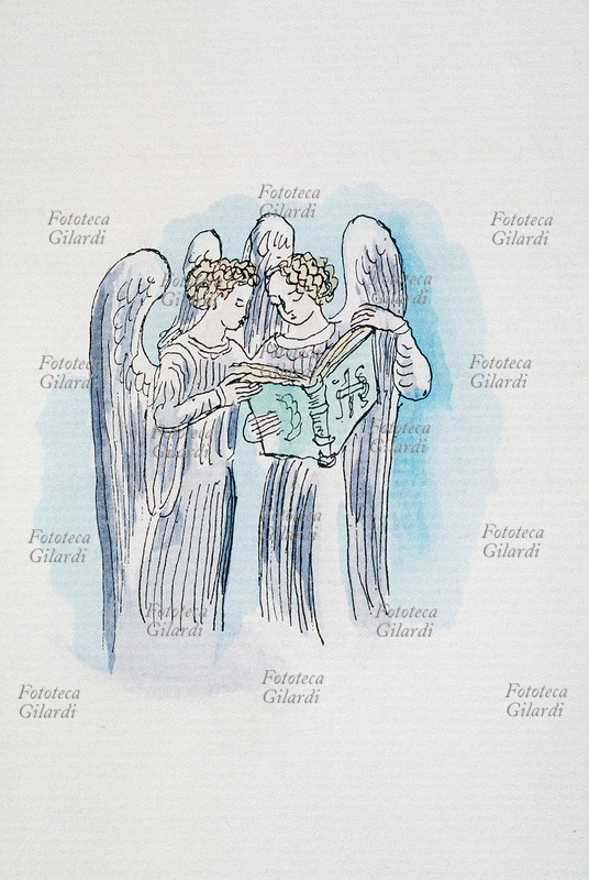 Paul VERLAINE (1844-1896) Due angeli con libro. Illustrazione dalla copertina di \
