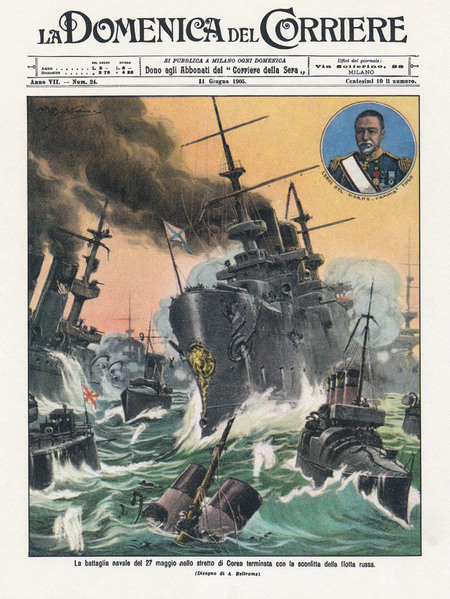 BATTAGLIA DI TSUSHIMA DOMENICA DEL CORRIERE 1905