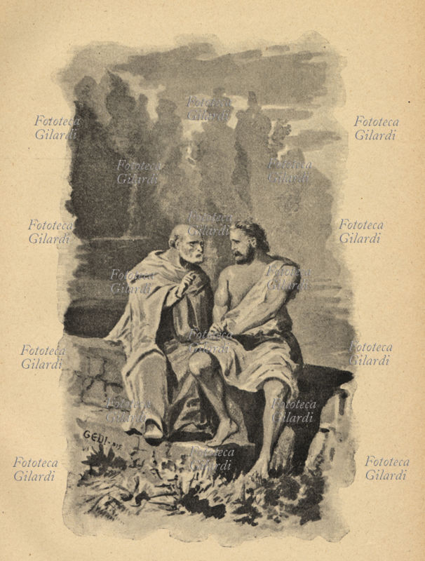 Henryk SIENKIEWICZ (18461916) Quo Vadis? Racconto storico dei tempi di Nerone (1894) - Urbano tu lo sai chi era Giuda? Premio Nobel per la letteratura 1905. Illustrazione del pittore E. Gallieni tratta dalla versione italiana a cura di Ketty Nagel con note di Giuseppe Oberosler. Premiata casa editrice Paolo Carrara, Milano 1900