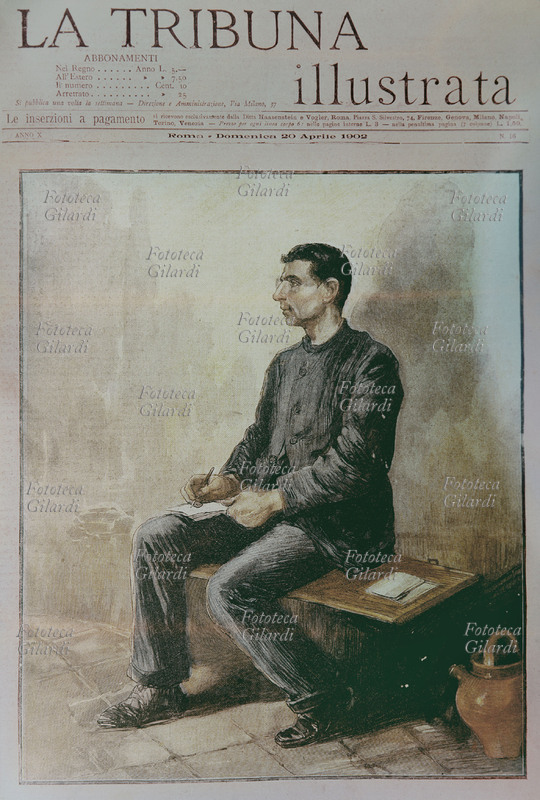 BRIGAND MUSOLINO Giuseppe Musolino (September 24, 1876 – January 22, 1956), portrayed in his prison cell in Urbino. Cover of \