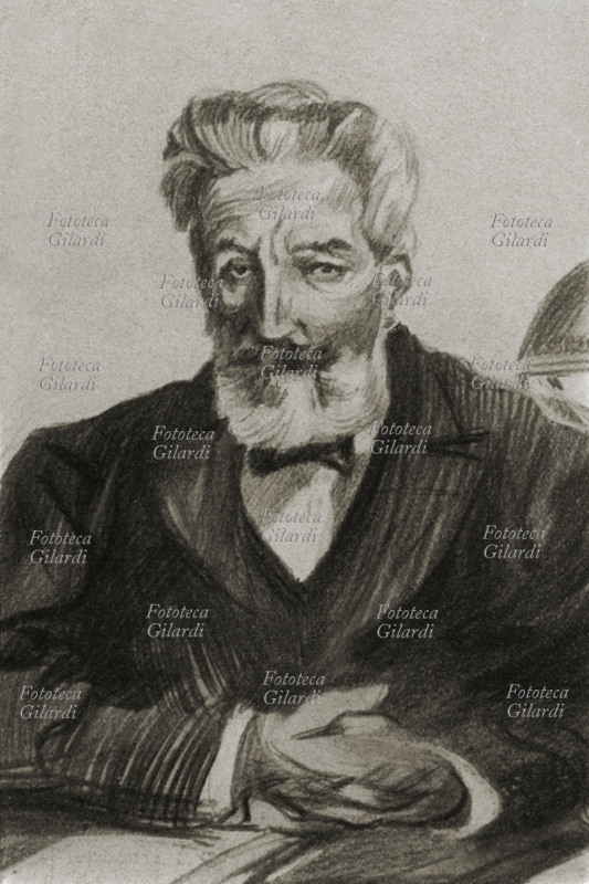 Giuseppe MANFREDI (1825-1918) Giureconsulto, fu procuratore generale di Cassazione a Firenze; nel 1876 fu nominato senatore e fu presidente del Senato dal 1908 al 1918. Ritratto dell\