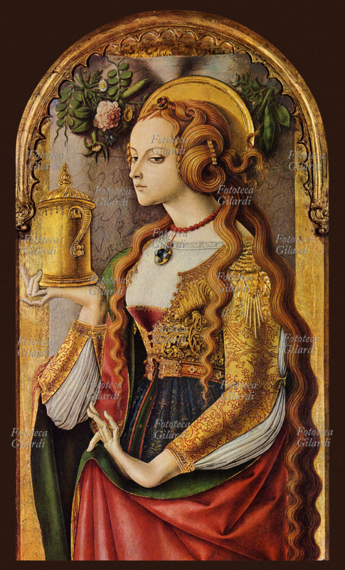MARIA MADDALENA Rappresentazione classica della santa che tiene in mano l\