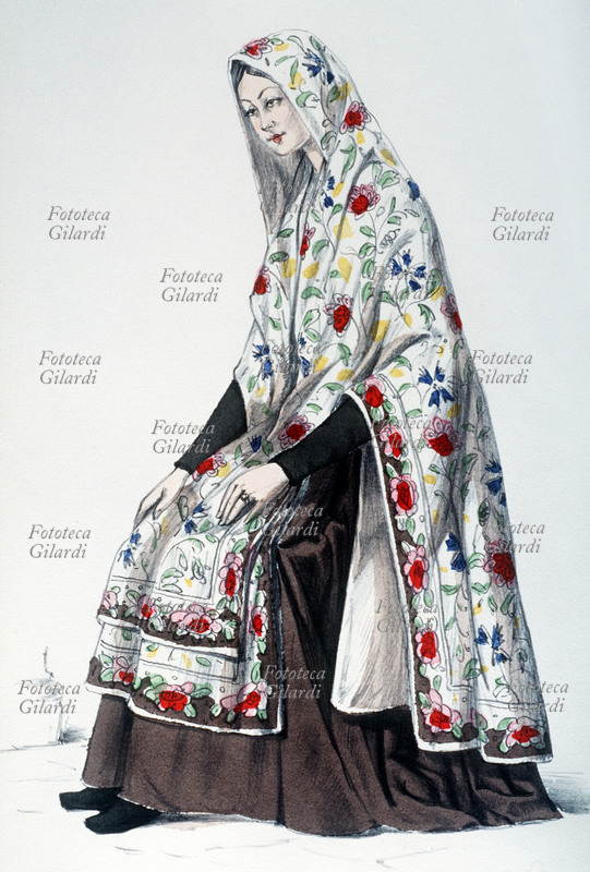 GENOVA costume tradizionale femminile, mesero genovese; è il nome dell\