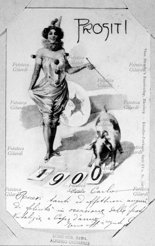 CAPODANNO 1900 cartolina augurale per il Capodanno al cambio del secolo. \