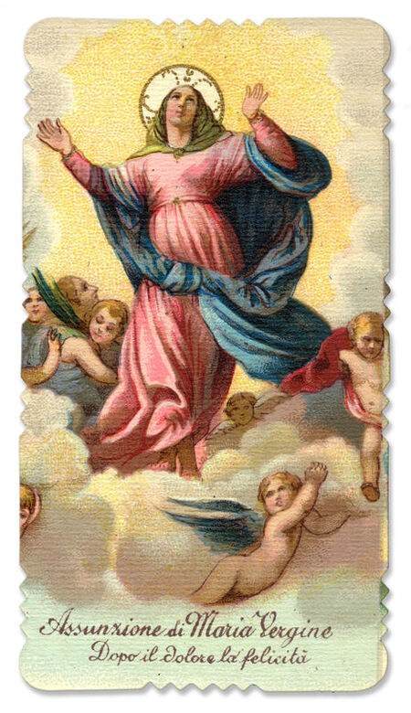 ASSUNZIONE DI MARIA VERGINE IMMAGINETTA DEVOZIONALE ASSUNZIONE DI MARIA VERGINE IMMAGINETTA DEVOZIONALE