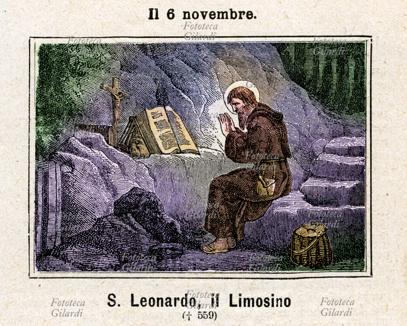 San LEONARDO di Noblac (496 circa - 6 novembre 545 o 559), abate francese. Nato in una nobile famiglia, conobbe fin da piccolo la sua vocazione spirituale, preferendo all\