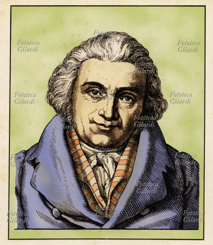 Johann Gottfried EICHHORN (October 16, 1752 - June 27, 1827), German Protestant theologian Illuminist and orientalist, member of the Gottingen school of history. Portrait, colored version of an engraving by Hugo Bürkner (1818-1897), Germany 1854