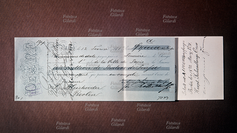 ECONOMIA Cambiale di un milione di talleri prussiani firmata Rothschild, pagata dalla città di Parigi alla fine dell\