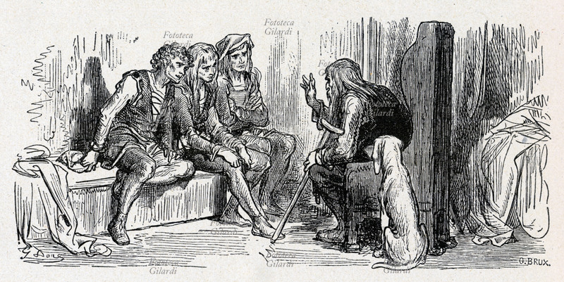Gustave DORÉ (1832-1883) Il Contadino e i suoi Figli. Illustrazione per una edizione delle Favole (1678-94) di Jean de La Fontaine pubblicata tra il 1861 e il 1868