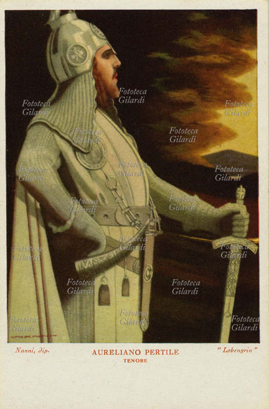 Aureliano PERTILE (1885-1952) tenore italiano, interpreta Lohengrin nell\