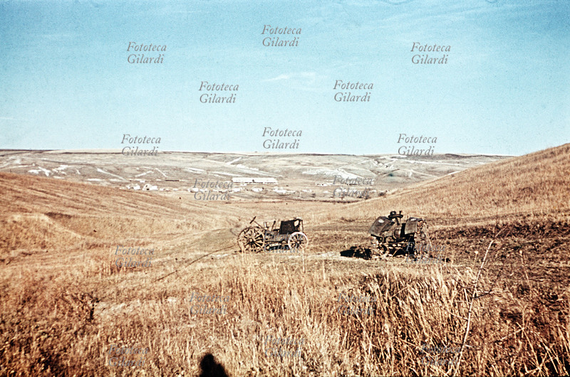 WWII USSR ITALY View of the plain in the bend of the Don. Rare testimony Color Camera Gianfranco Birds (Eagle Battalion, 3rd Art. Alpini.) Among the few veterans who survived the tragic expedition in Russia. USSR, Summer 1942