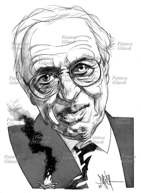 Luca CAVALLI SFORZA (25 gennaio 1922) genetista e scienziato italiano che si è occupato anche di antropologia e di storia. Ritratto, illustrazione di Dariush Radpour, disegno a matita colorato digitale 2006. Questa immagine non può essere utilizzata con tariffa inferiore a € 80,00