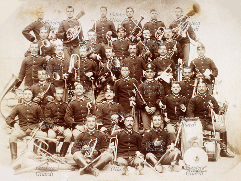 MUSIC 1800 Photography of group of the Band of Gemonio (GOES) executed in 1896.