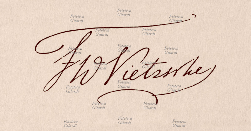 Friedrich NIETZSCHE (1844-1900) filosofo tedesco. Firma autografa. Germania, XIX secolo