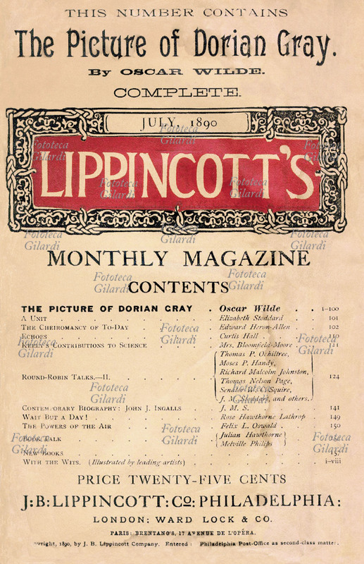 Oscar WILDE (1854-1900) Prima pagina del giornale americano «Lippincott\