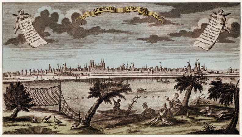 GERMANY VIEW OF WORMS 18TH CENTURY