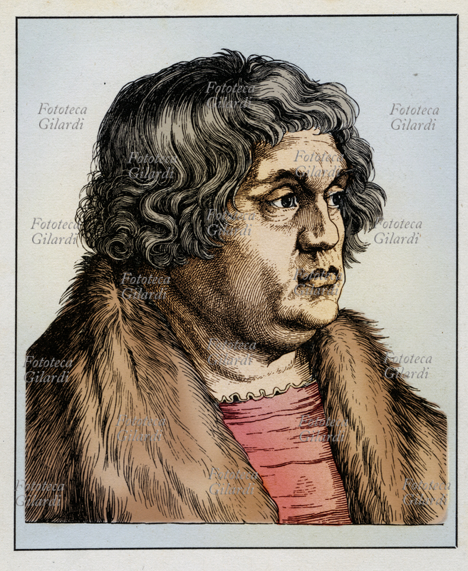 Willibald PIRCKHEIMER (1470 - 1530) umanista, politico e giurista tedesco. Membro attivo della cerchia umanista di Norimberga, ha tradotto molte opere classiche dal greco al latino e al tedesco, o direttamente dal latino al tedesco; così ha portato ai suoi concittadini la possibilità di accedere a diversi testi romani, fornendo l\