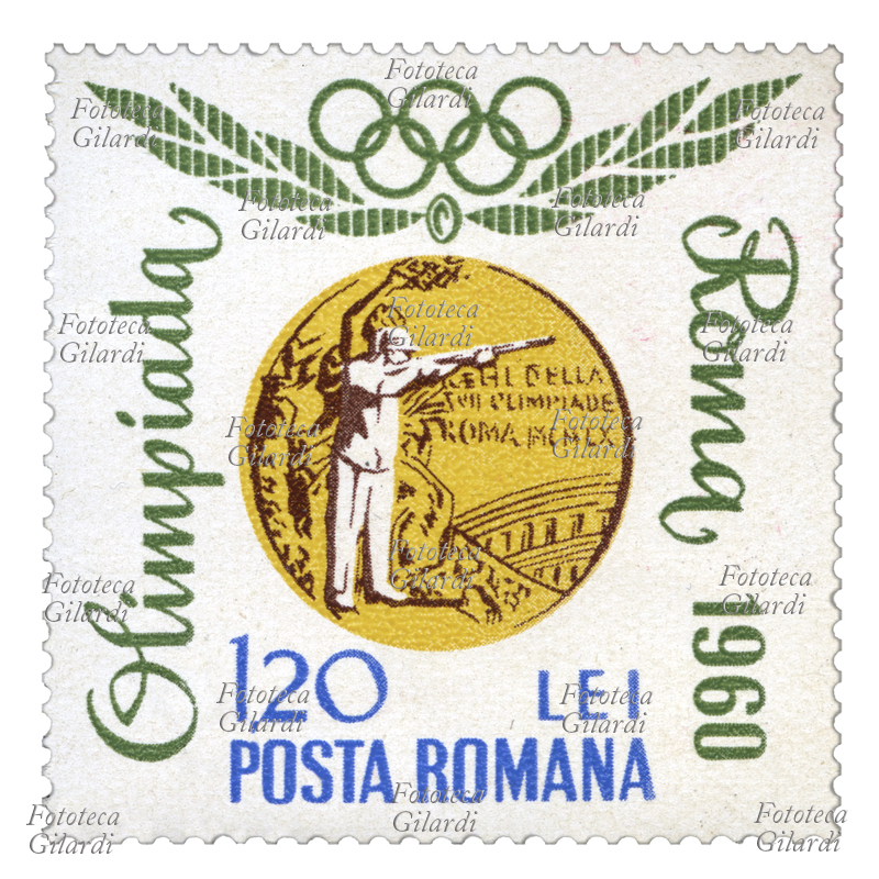 TIRO A VOLO Francobollo della serie "Giochi Olimpici: medaglia d\
