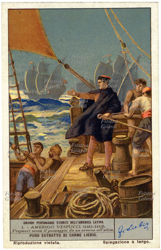 Amerigo VESPUCCI (9 marzo 1454 – 22 febbraio 1512) esploratore fiorentino, tenta il passaggio da un oceano all\