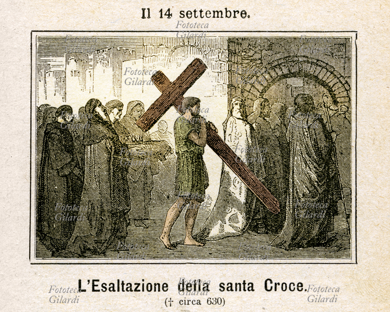 ESALTAZIONE DELLA SANTA CROCE Questa festività della Chiesa cattolica, della Chiesa ortodossa e di altre confessioni cristiane, commemora la crocifissione di Gesù sottolineando la centralità del mistero della croce nella teologia cristiana. La data ricorda il ritrovamento della Vera Croce (detto anche, latinamente, Invenzione della Croce) da parte di Sant\