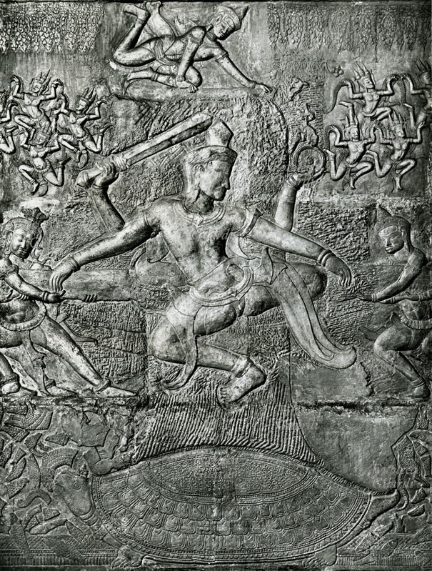 INDIA - Visnu: Kurmavatara, incarnazione in tartaruga. Scena del popolare mito del \