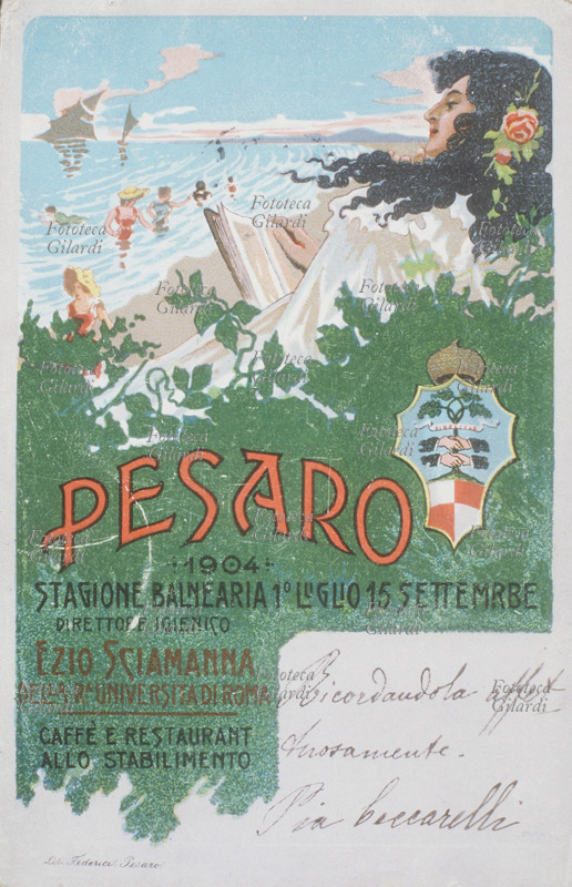 PESARO 1904: Stagione balnearia 1° luglio - 15 settembre; direttore igienico Ezio Sciamanna (1850–1905) della Regia Università di Roma. Nell\