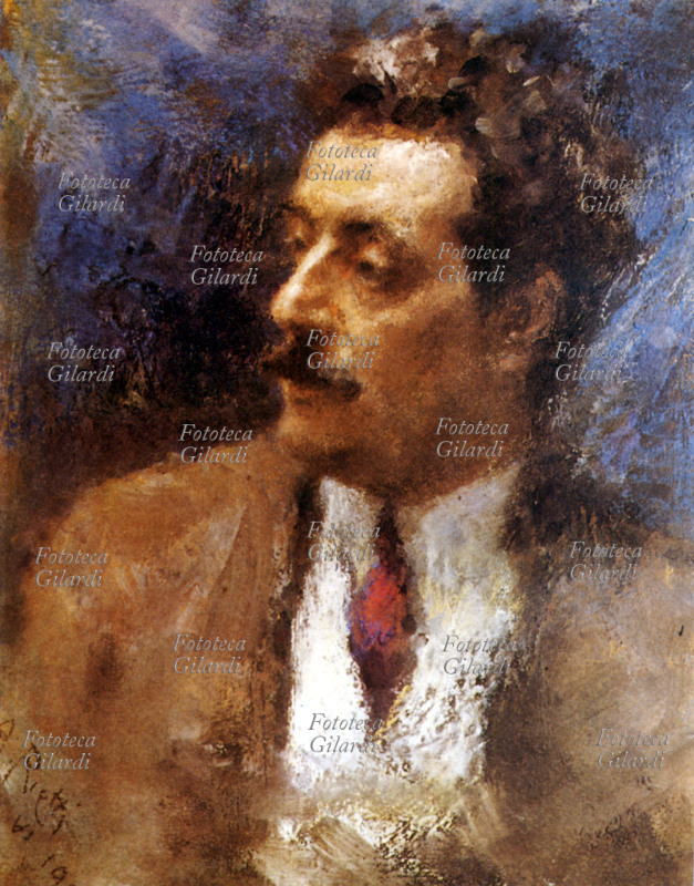 Giacomo PUCCINI (1858-1924), ritratto. Dipinto di Arturo Rietti (1863 - 1943)