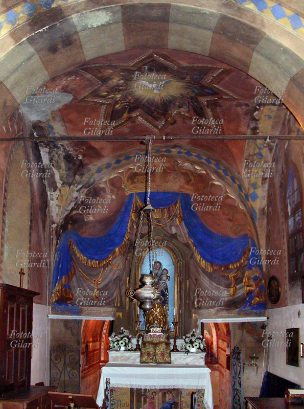 CHIESA Interno del Santuario o Oratorio della Beata Vergine del Pontasso. Torrazza Coste, (Pavia). L\